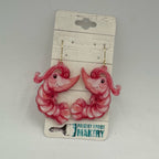 Shrimp Festival Earrings, Lightweight Earrings, Shrimp Earrings. 