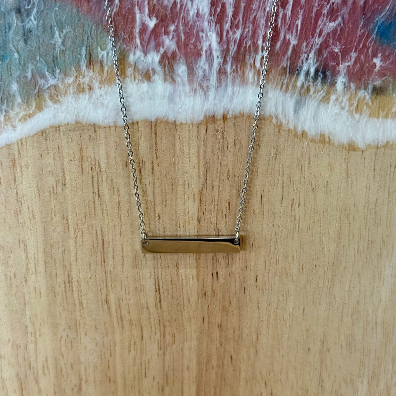 Silver Horizontal Bar Necklace