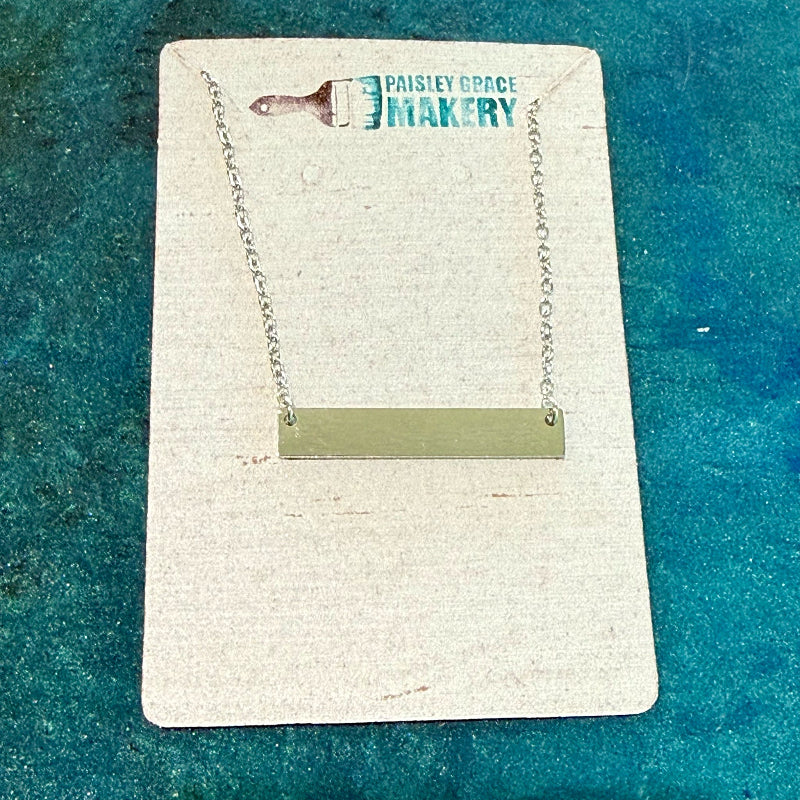 Silver Horizontal Bar Necklace 