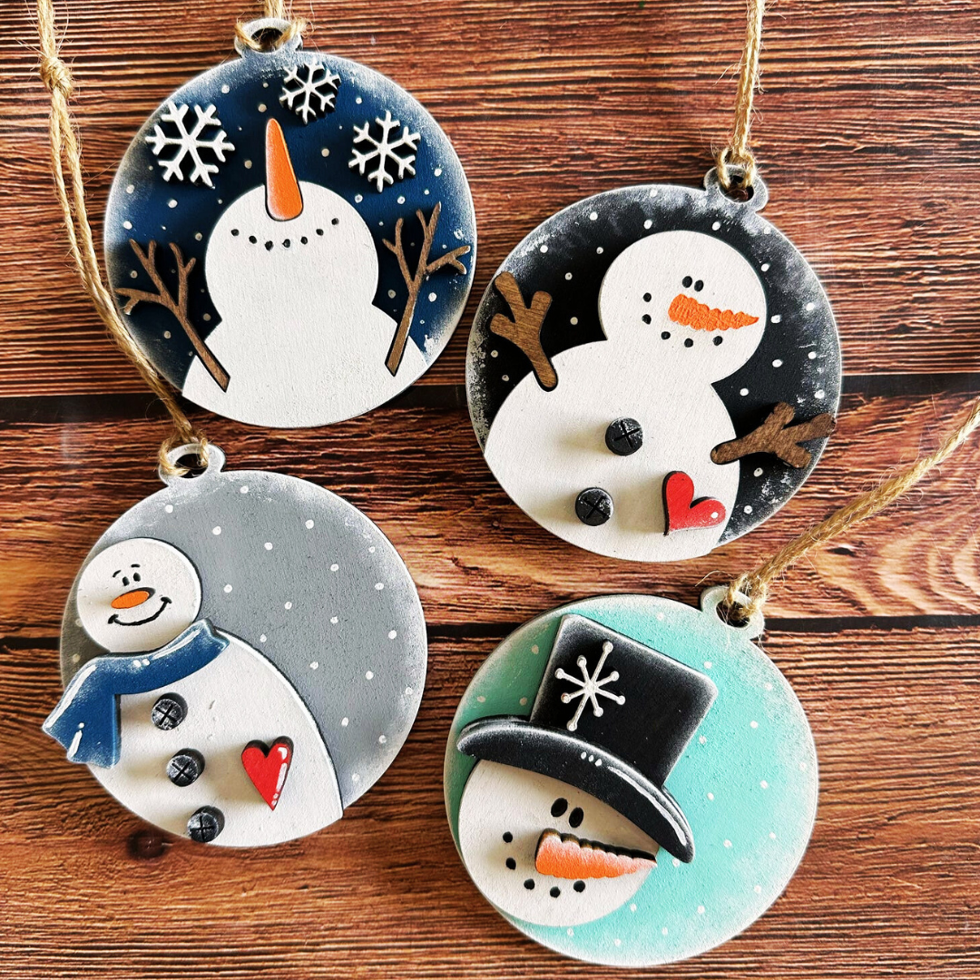 Snowman 4 Pack Ornament Set P78924