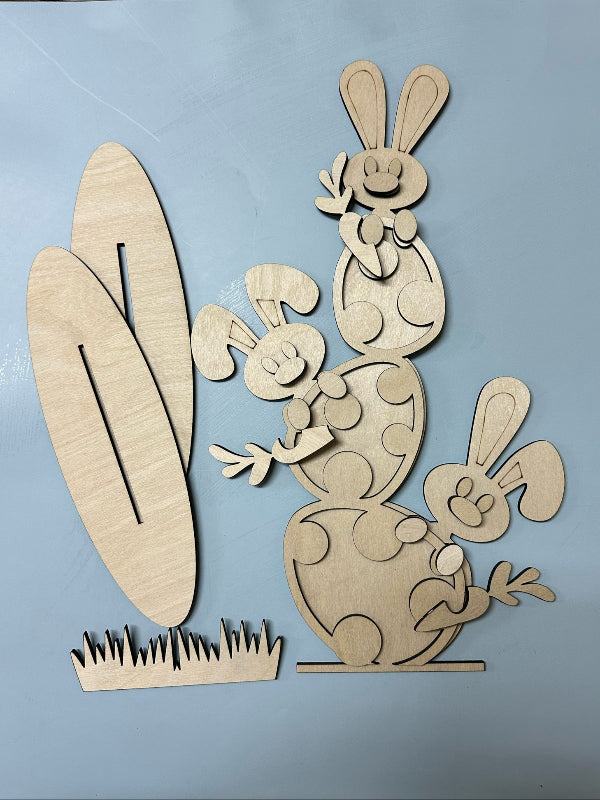 Stacked Bunny Trio playing Peekaboo 3D Shelf Sitter P03566