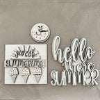Summer Inserts for Seasonally Changeable Shelf Trio P013982
