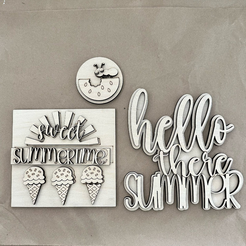 Summer Inserts for Seasonally Changeable Shelf Trio P013982