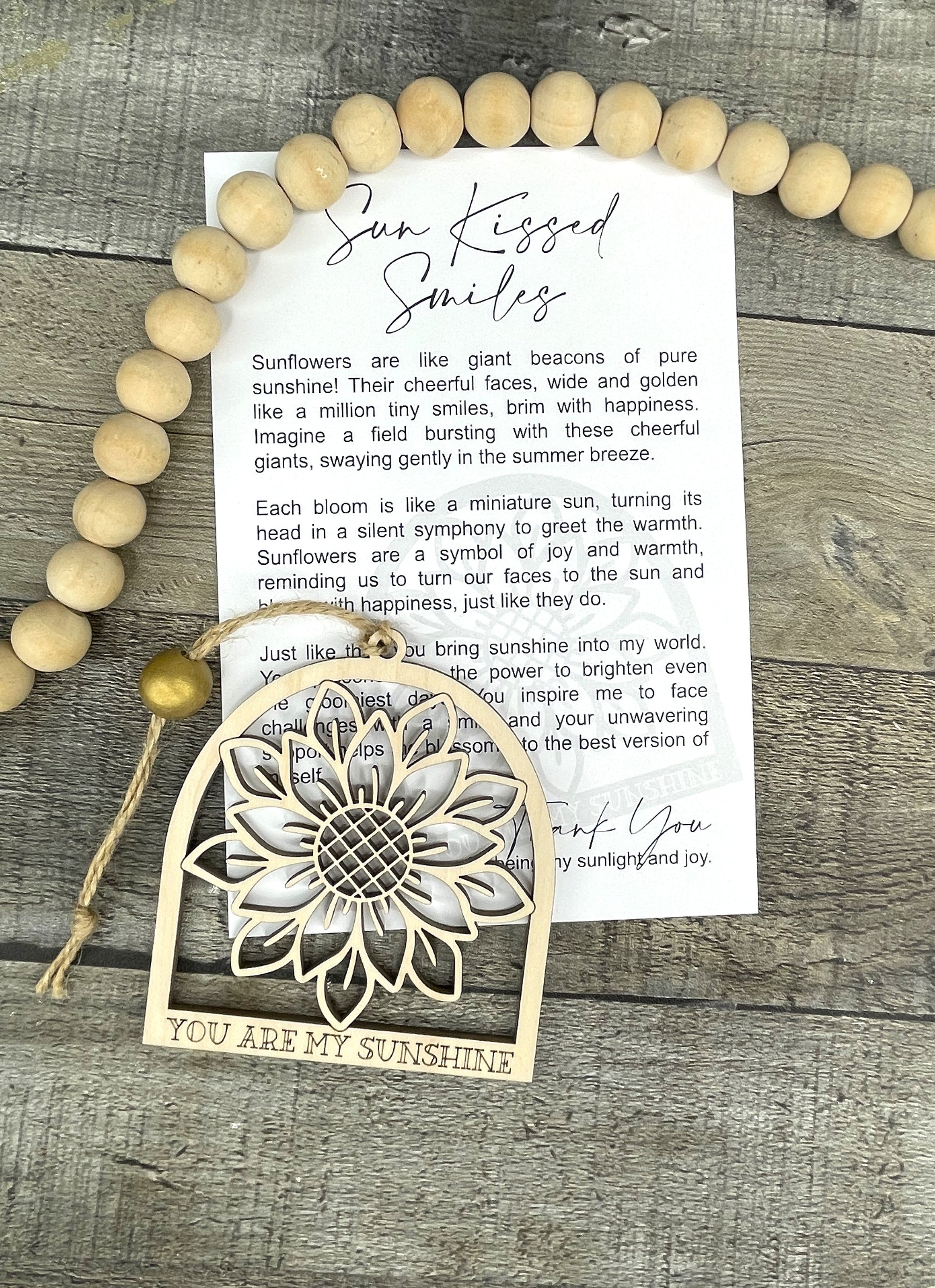 Sun kissed Smiles Sunflower Story Card Ornament P13116