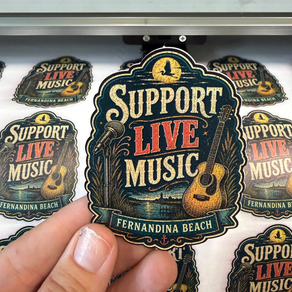 Support Live Music Fernandina Beach Sticker