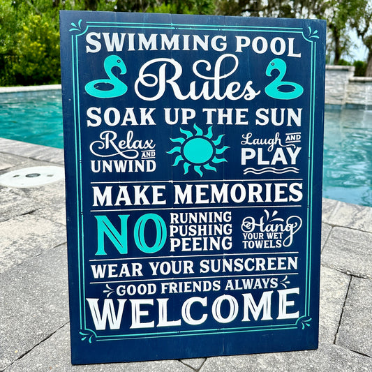 Swimming Pool Rules Signature Design P02746