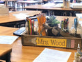 Teacher Name in Pencil Design Wood Box P0178