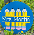 Teacher Pencil Personalized Door Hanger P02823