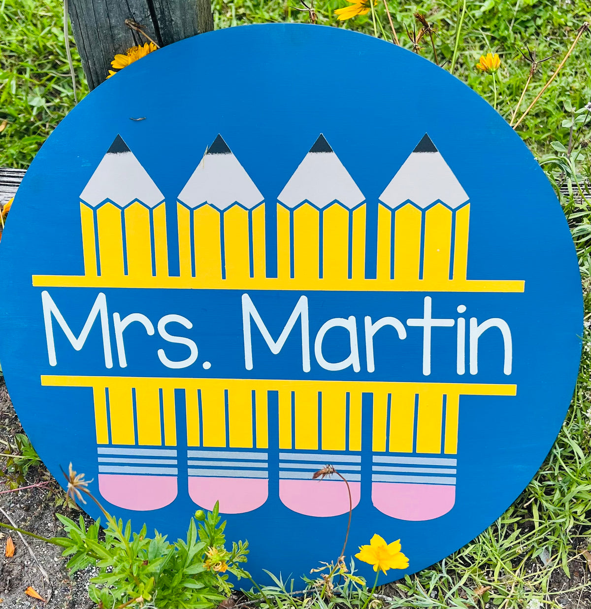 Teacher Pencil Personalized Door Hanger P02823
