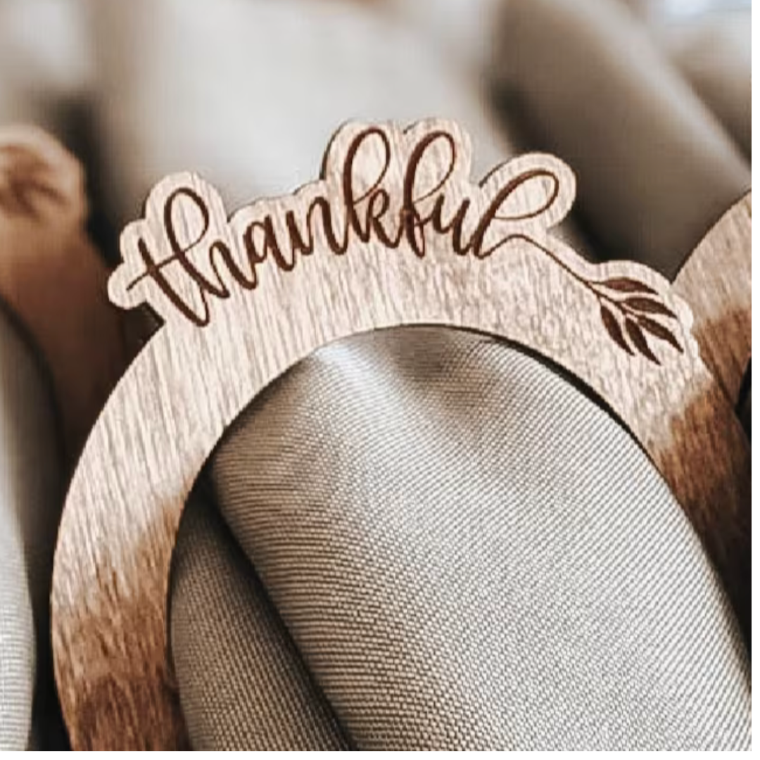 Thankful Napkin Rings - Unfinished Set of 4 P02853