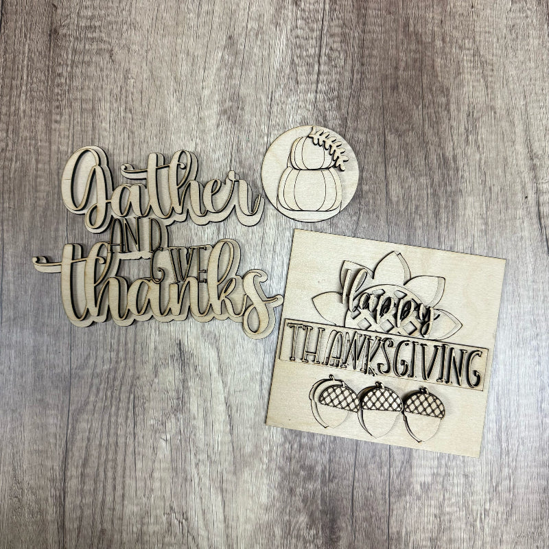 Thanksgiving Inserts for Seasonally Changeable Shelf Trio - G17