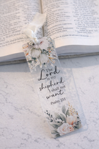Floral bookmark with The Lord is My Shepherd I shall not want. Fernandina Beach Christian gifts. 
