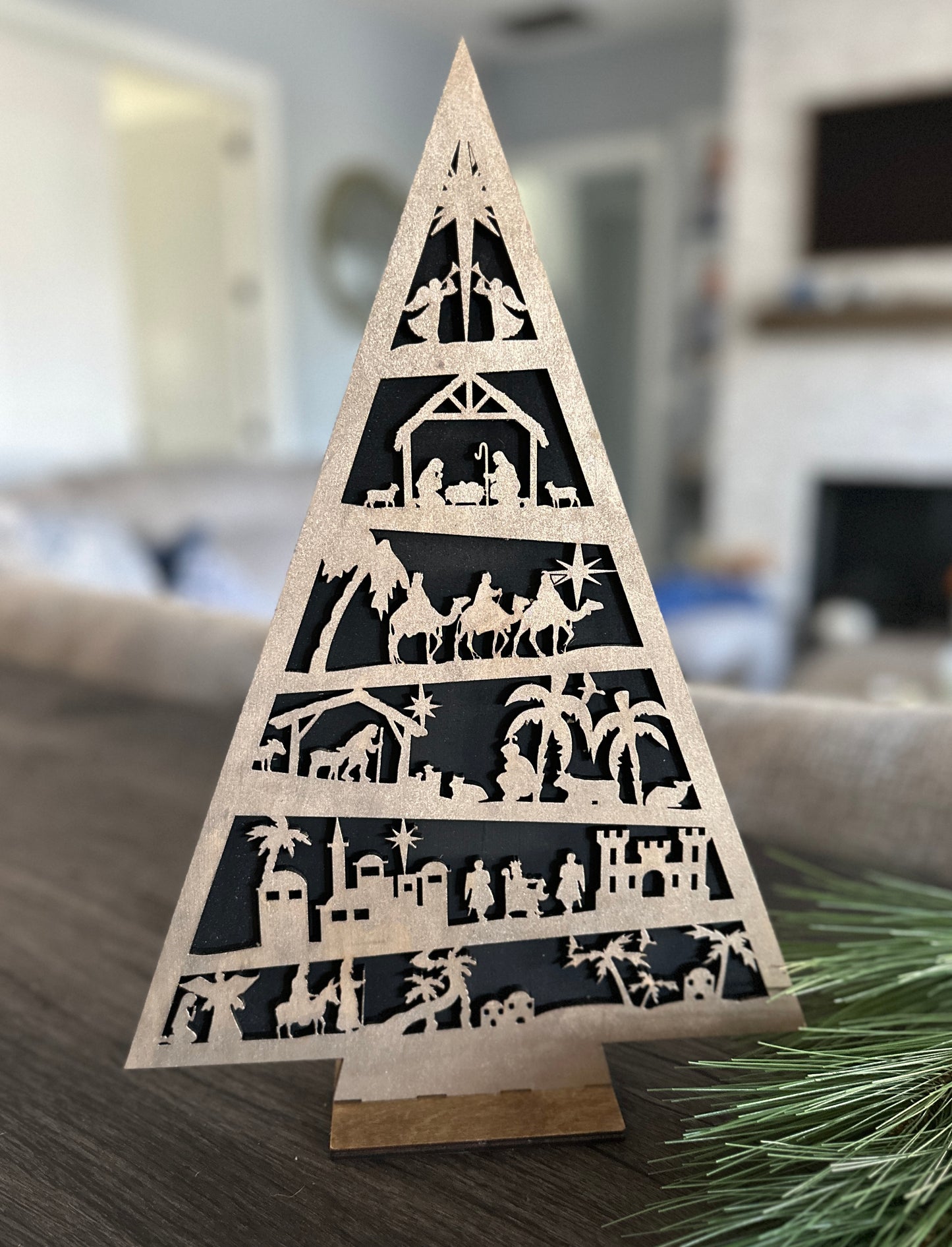 The story of Christmas Standing Tree 14" Laser Project P03136