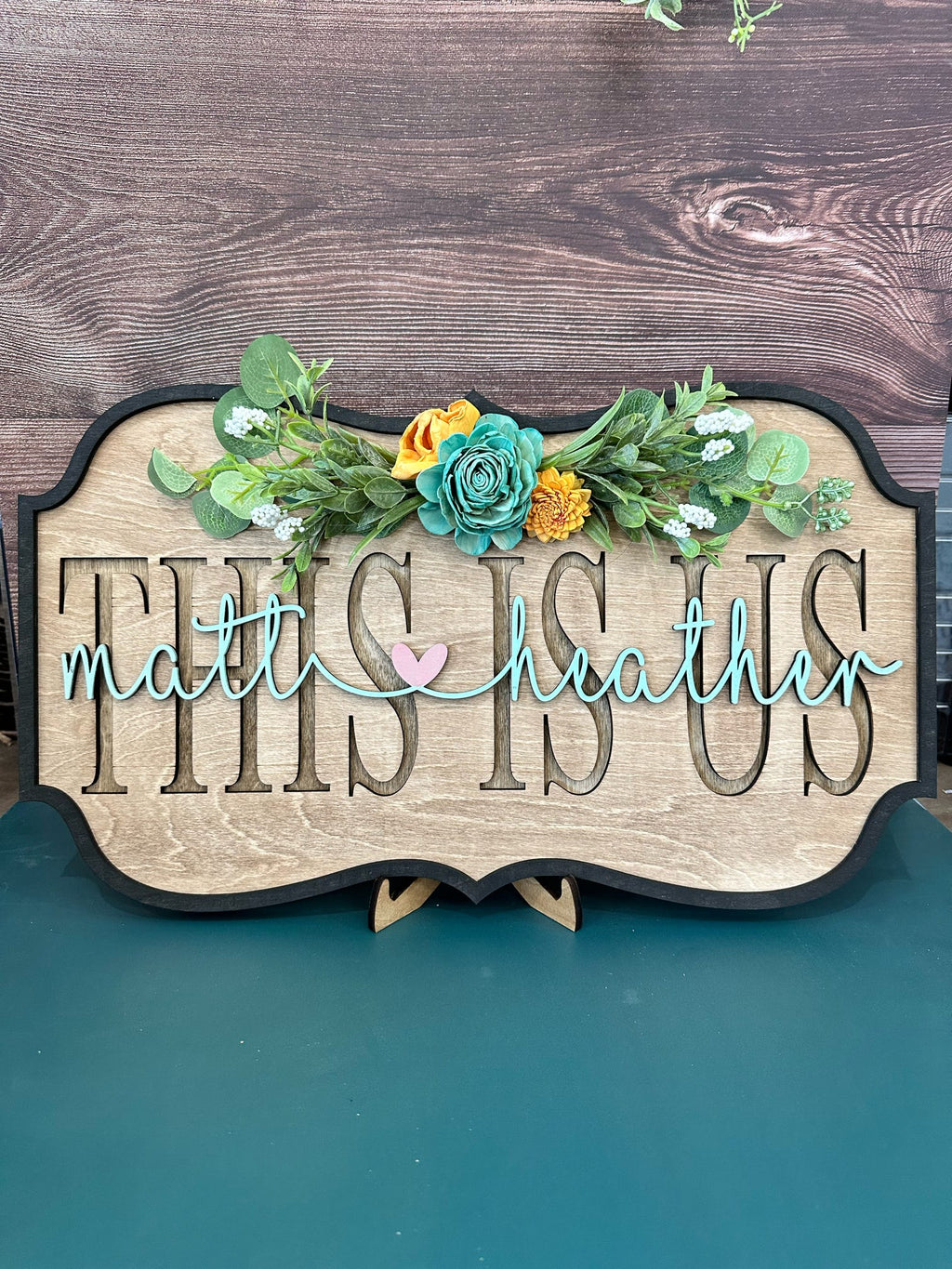 This Is Us Personalizable Sign with Sola Flowers P13758