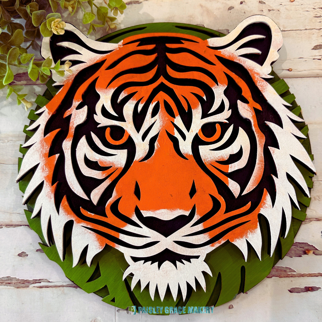 Tiger Layered 10" Small Round Sign P03830