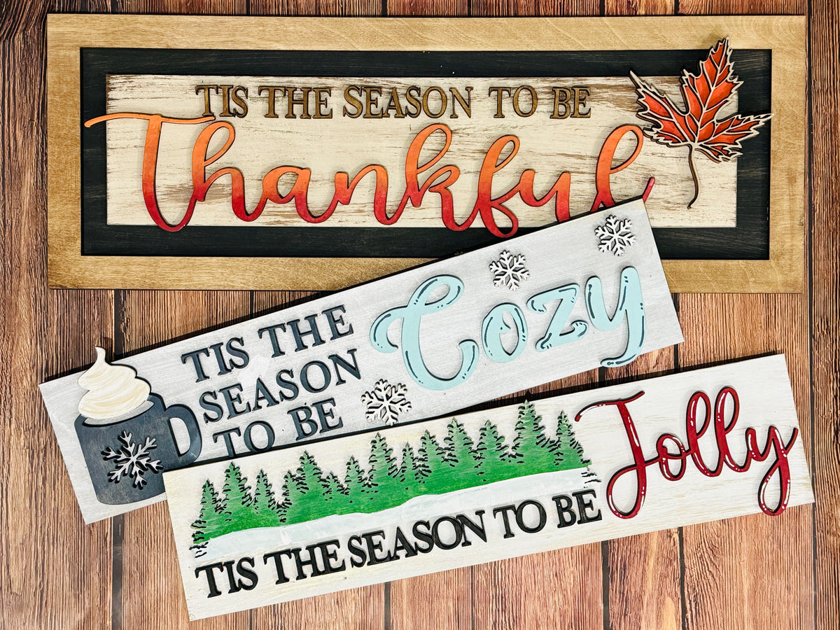 Tis the Season Interchangeable Sign-Thankful P013983