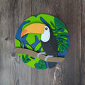Toucan Layered 10" Small  Round 3D LASER PROJECT - P014204