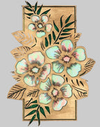 Tropical Floral Paint Pour 3D LASER PROJECT G491