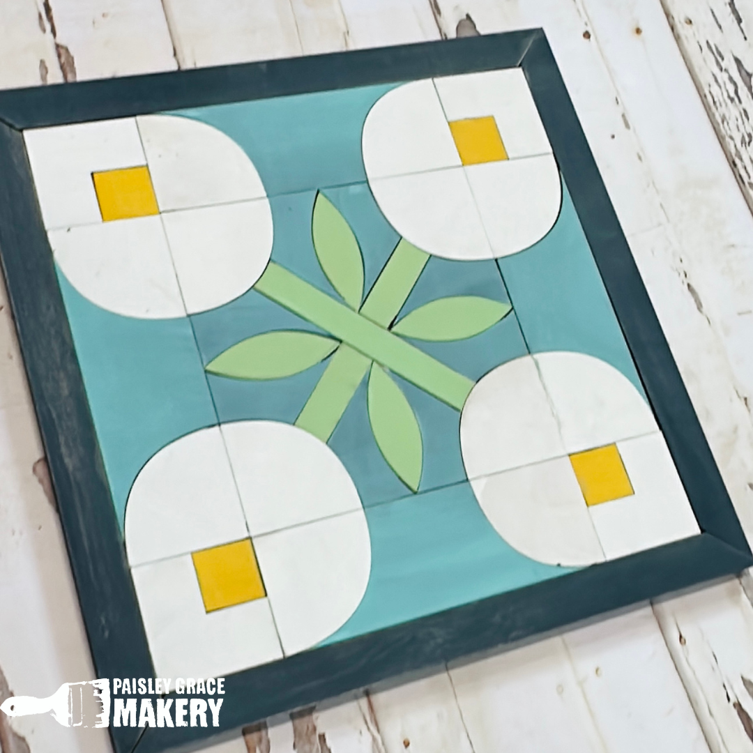 Tulip Inspired Wood Barn Quilt 10.5" P03511