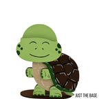 Cartoon turtle with a smiling face on a white background