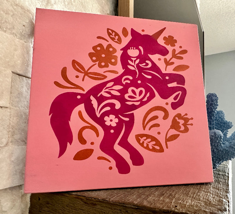 Unicorn Folk Art Mini Design P02983