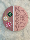 Vintage Merry Christmas Round P13412