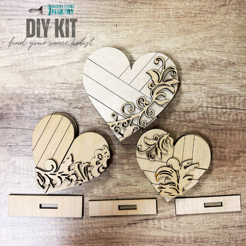 Heart 3D LAYERED Trio Painted PROJECT G308