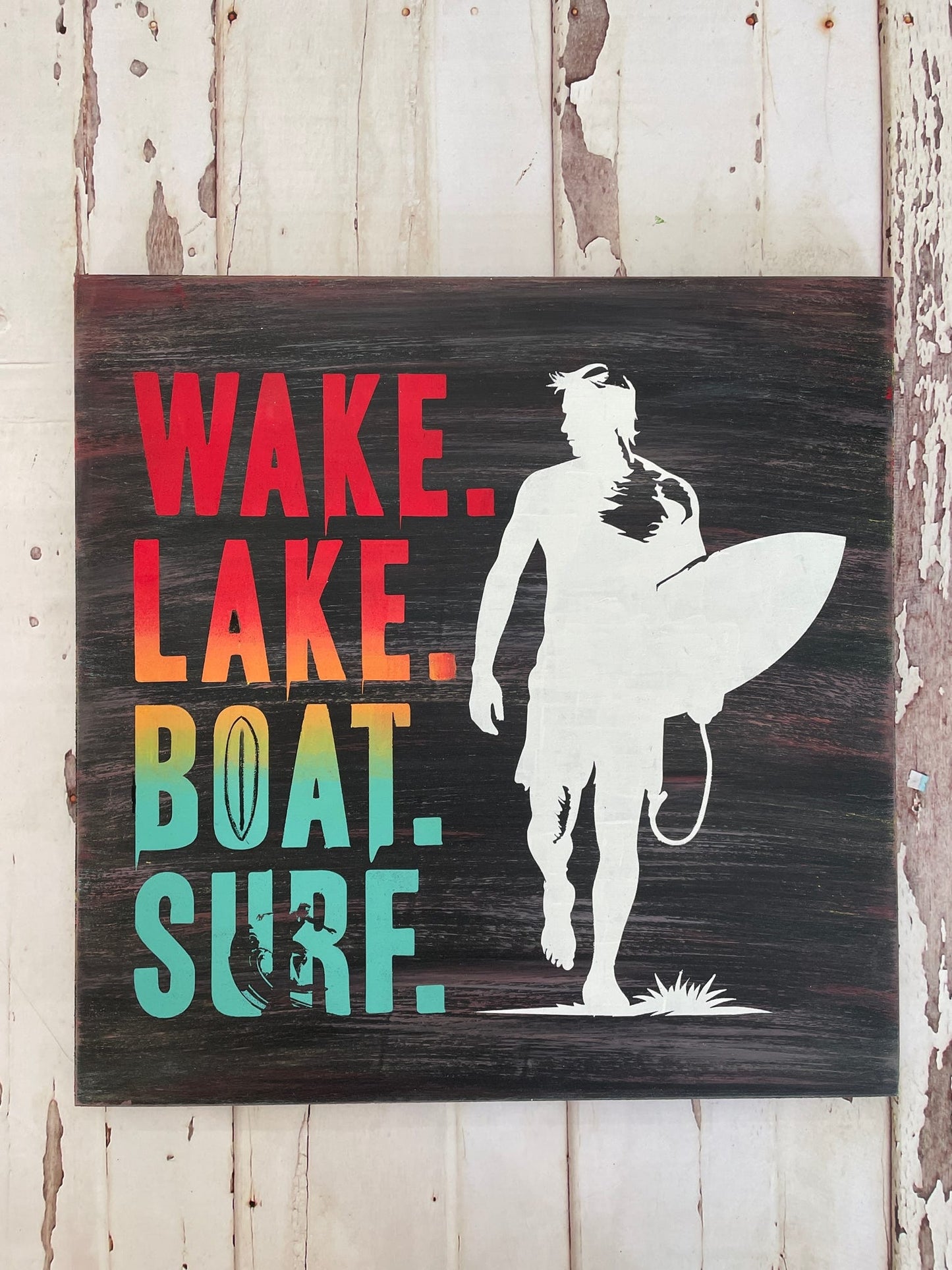 Wake Lake Boat Surf Square Design P03838