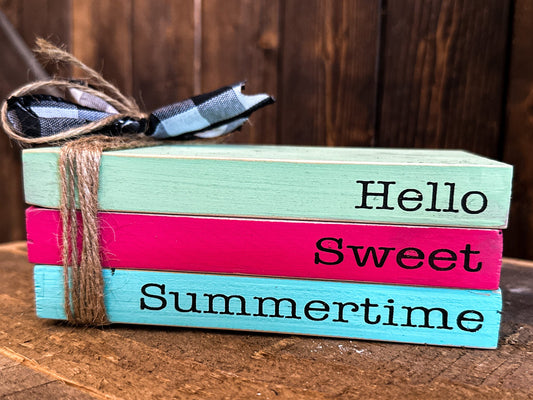 PAINTED* Hello Sweet Summertime P2406 Book Stack