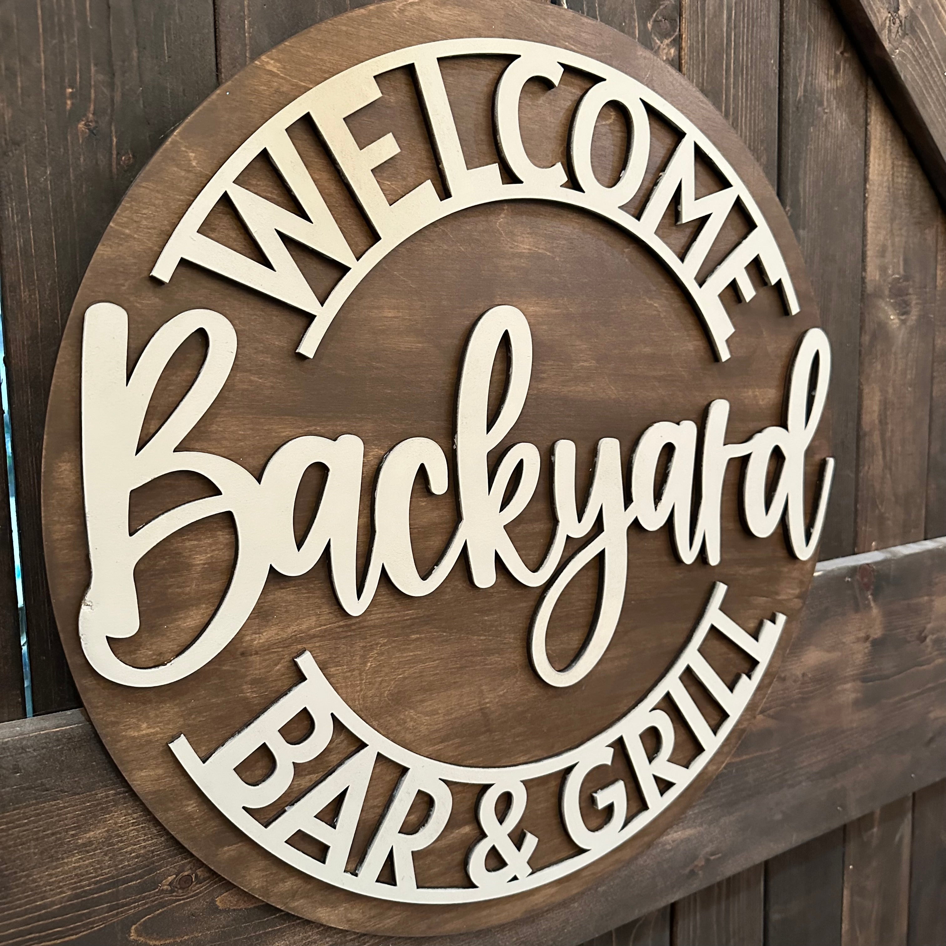 Welcome Backyard Bar & Grill Door Hanger P02732