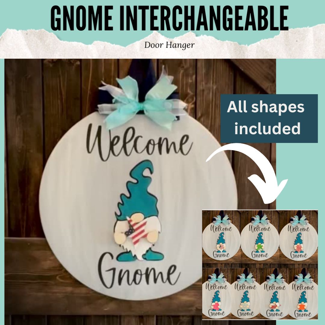 Welcome Gnome Interchangeable Door Hanger P13069