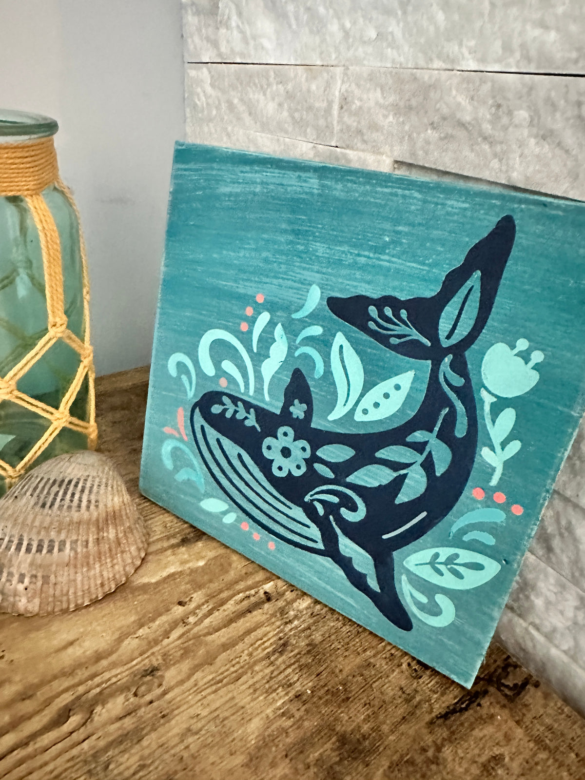 Whale Folk Art Mini Design P02969