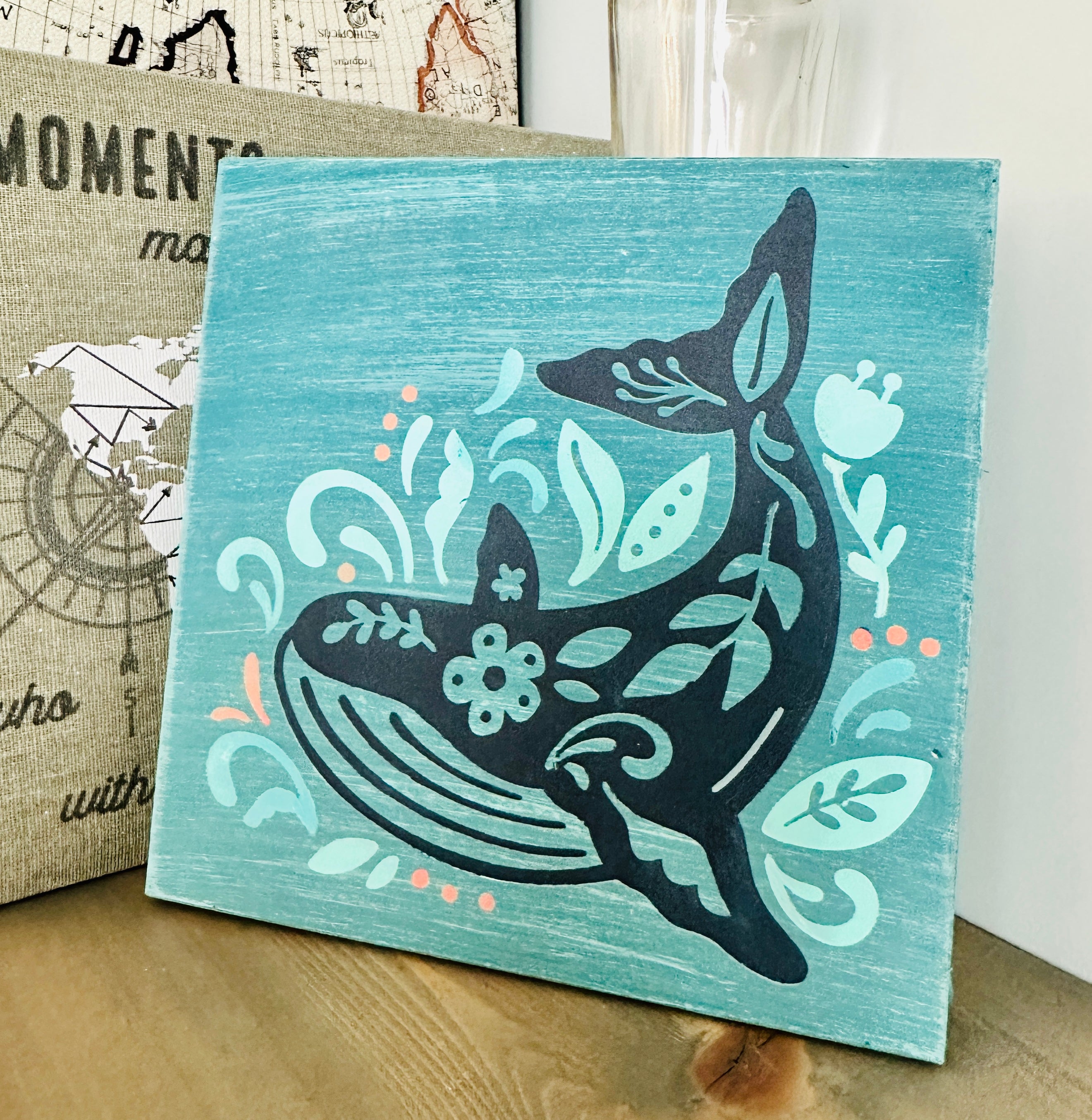 Whale Folk Art Mini Design P02969