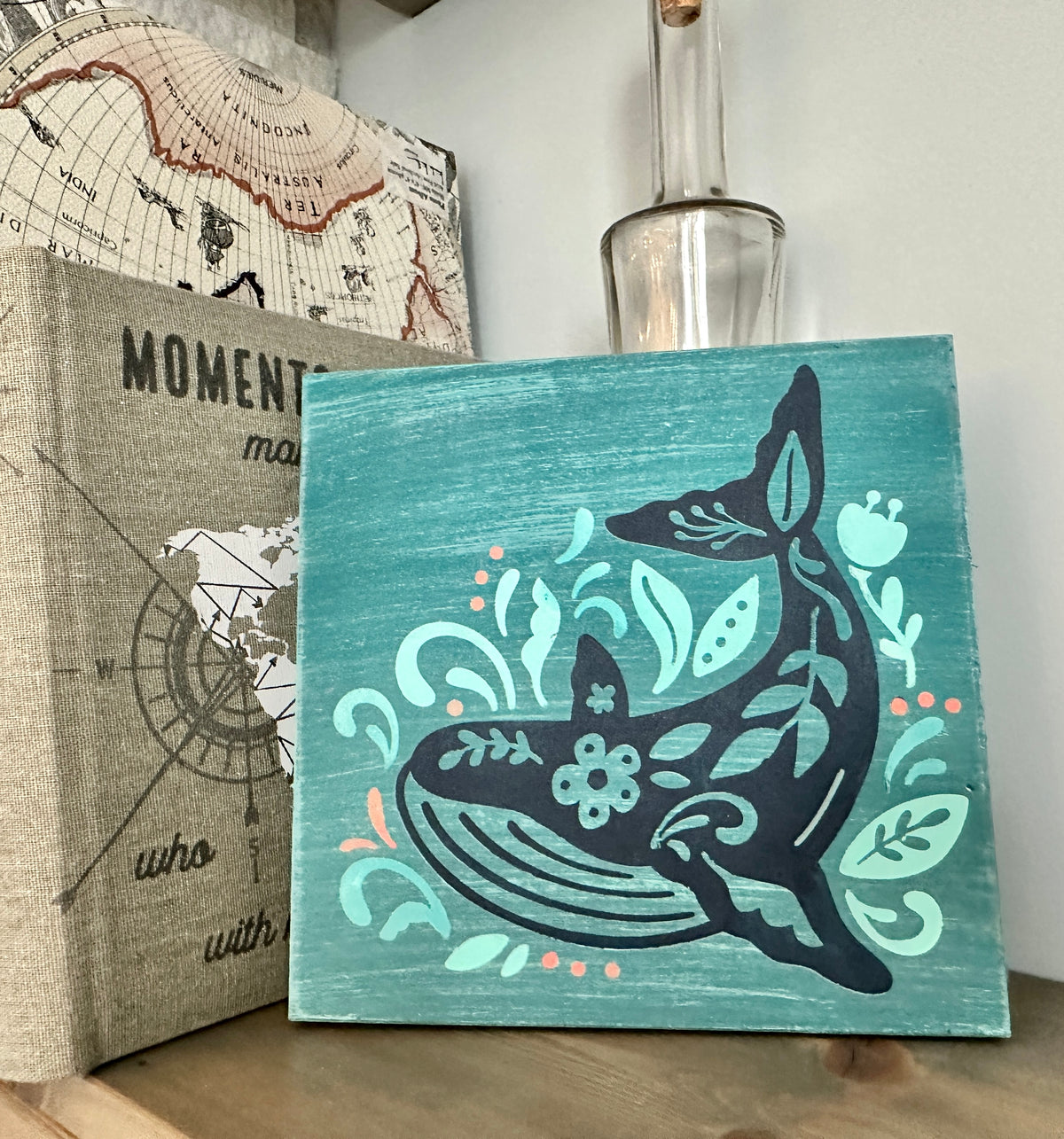 Whale Folk Art Mini Design P02969