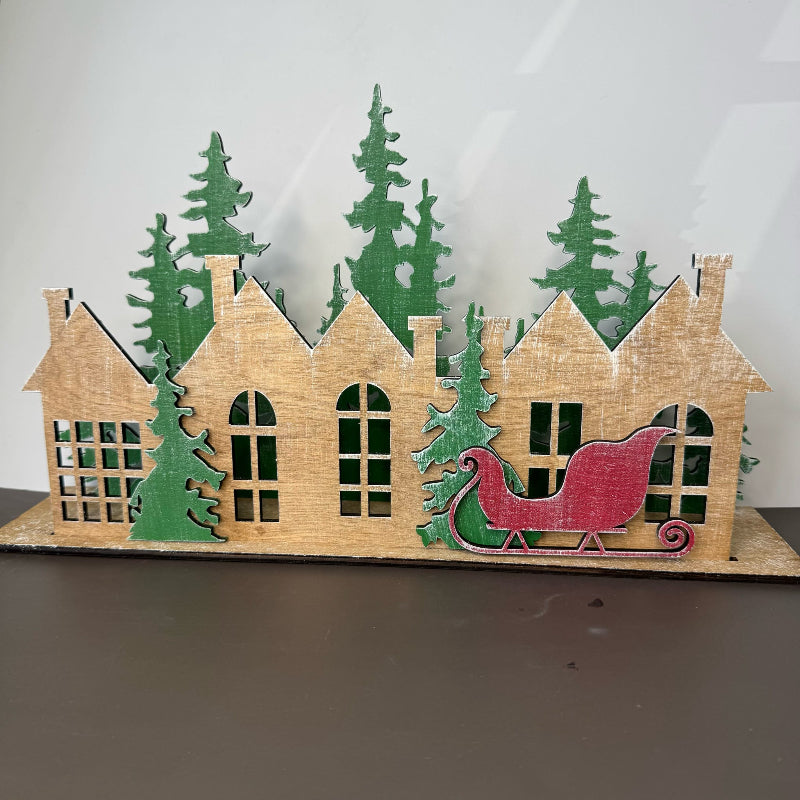 Winter Village Shelf Sitter 3D LASER PROJECT - G150