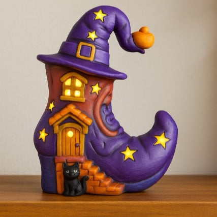 Ceramic Witch Boot Lantern