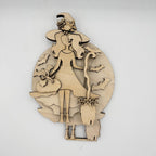 Witch Girl with Moon &amp; Pumpkin 3D LASER PROJECT G0661