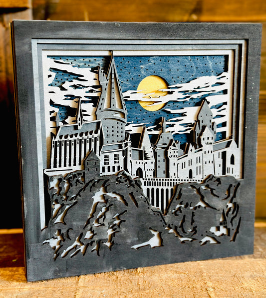 Wizard Castle Shadow Box 3D  Layered Sign P02762