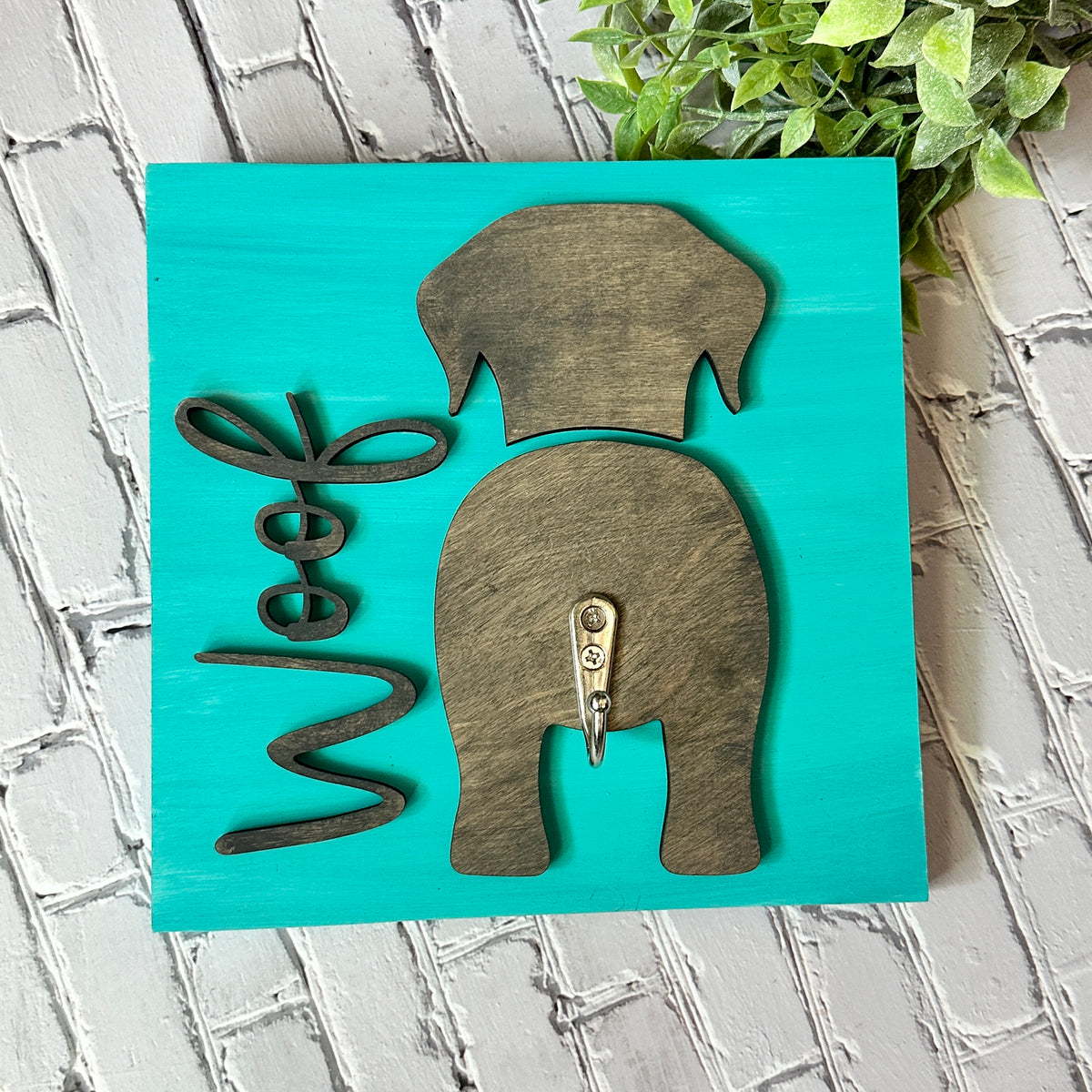 Woof Leash Holder 3D Sign P0751