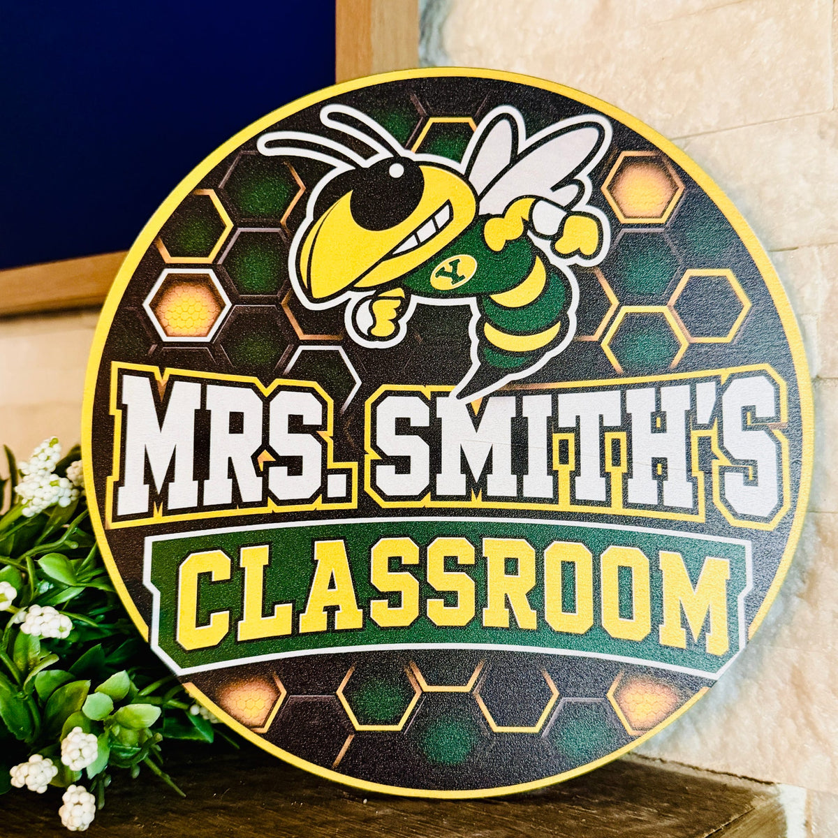 Yulee Hornet Personalized Teacher Door Hanger  G0636