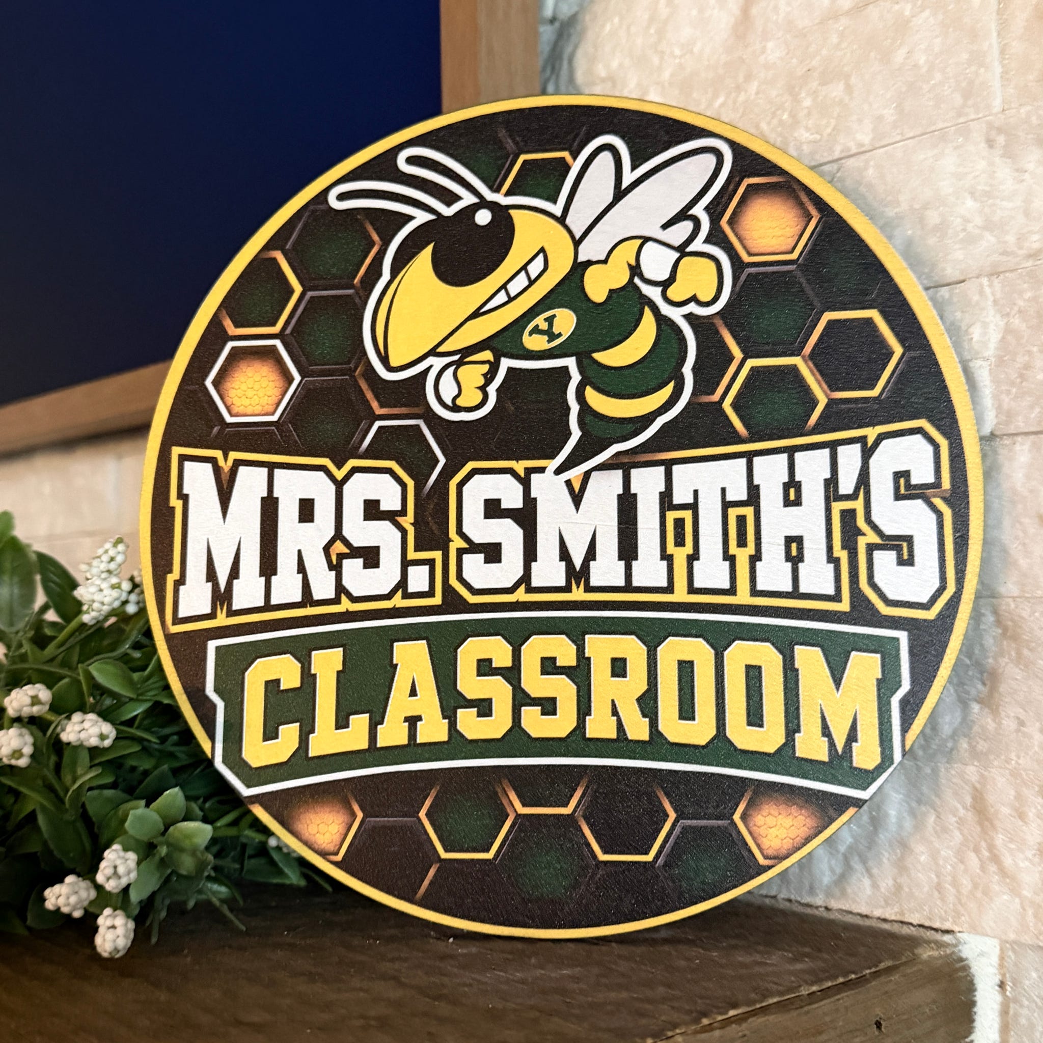 Yulee Hornet Personalized Teacher Door Hanger  G0636