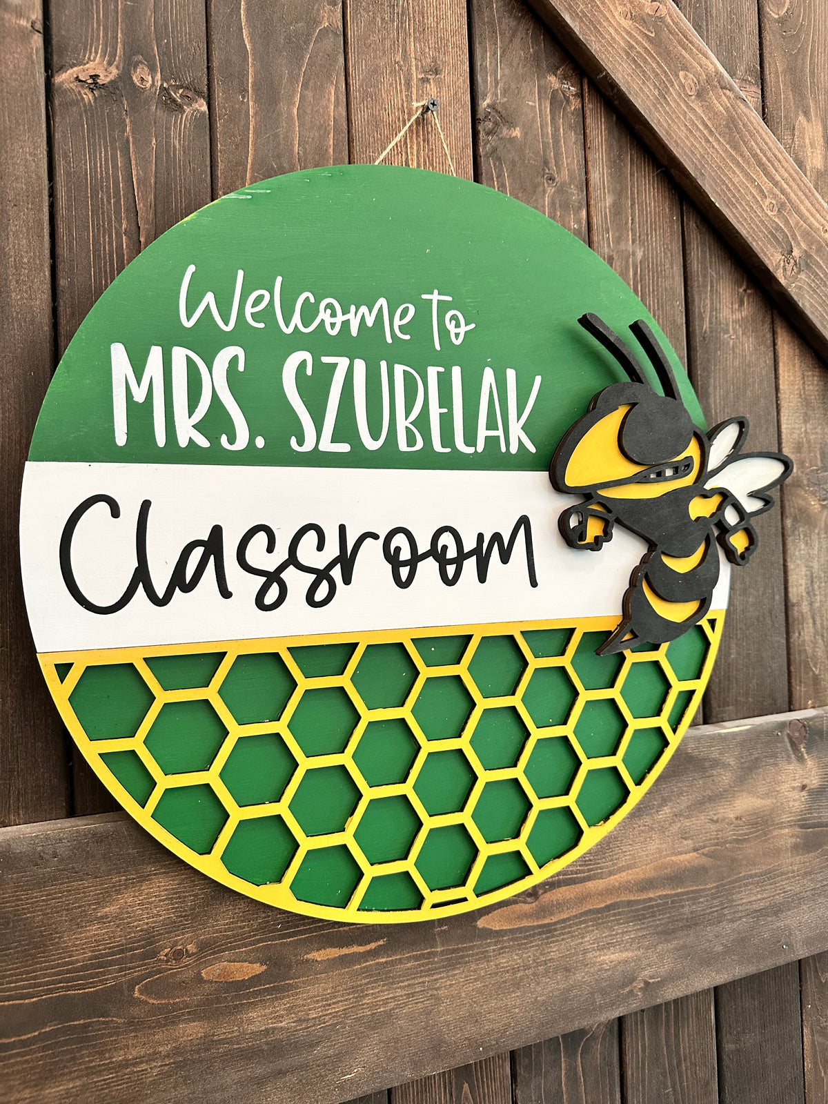 Yulee Hornets Teacher Classroom Door Hanger Personalized P02844