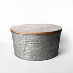 Metal Bucket & Wooden Lid- Candle Bar Wax Bead Container
