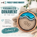 Hearts in the Sand Personalized Beach Ornament G0755