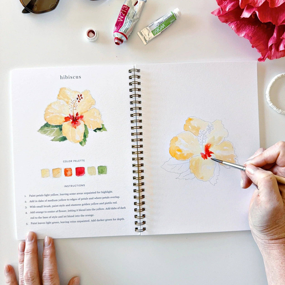 Tropical watercolor workbook