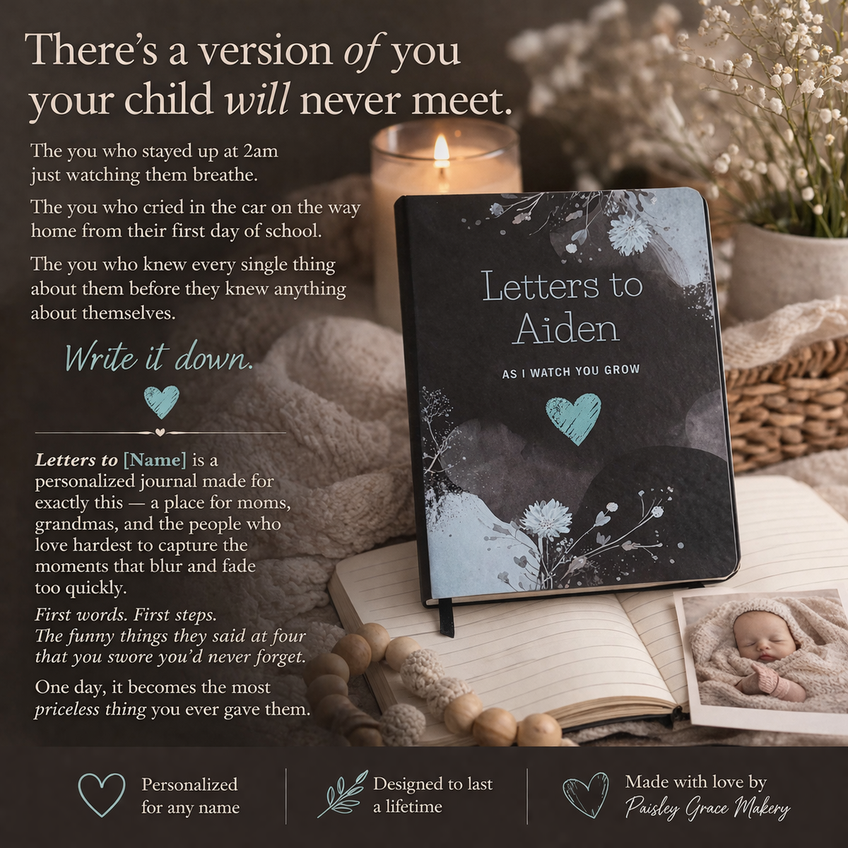 Letters to (Personalized) as I Watch You Grow: A Journal to Hold the Words You Never Want to Forget (Copy)