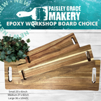 Grazing Board with  Epoxy Workshop Choice 3 sizes available  -Rectangular Handles
