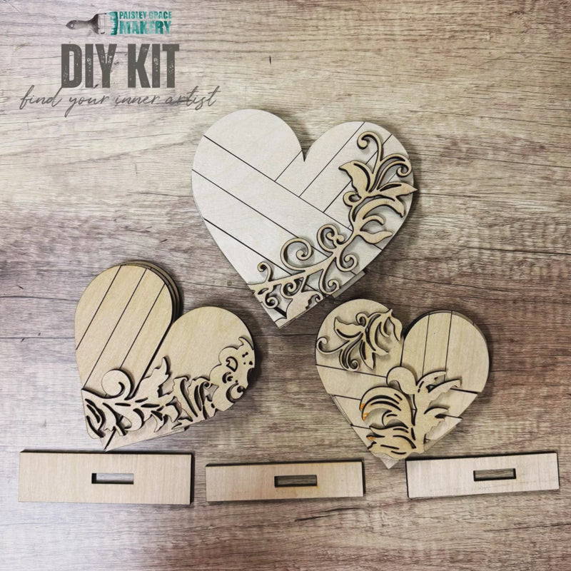 Heart 3D LAYERED Trio Painted PROJECT G308