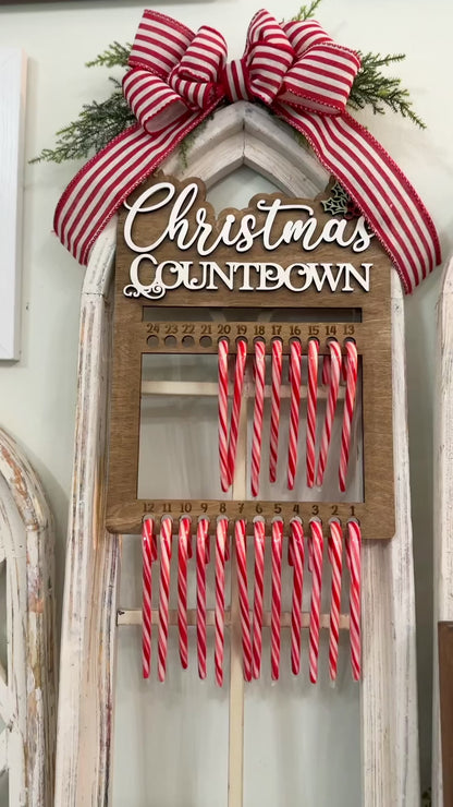 Candy Cane Countdown Laser Cut Sign P03145