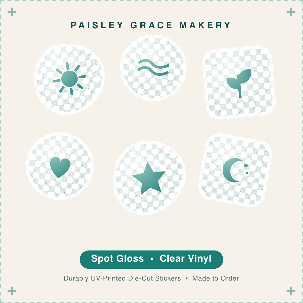 Spot Gloss Print Clear Vinyl Stickers